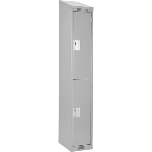 Casiers Clean Line, 2 niveaux, 12" x 18" x 78", Acier, Gris, Rivet (assembl&eacute;) Stor-it Systems
