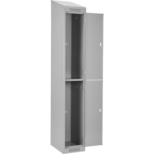 Clean Line Lockers, 2 -tier, Bank of 3, 36" x 18" x 78", Steel, Grey, Rivet (Assembled) Stor-it Systems