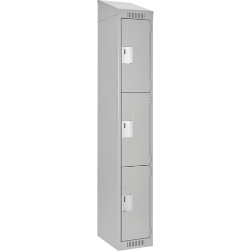 Casiers Clean Line, 3 niveaux, 12" x 18" x 78", Acier, Gris, Rivet (assembl&eacute;) Stor-it Systems