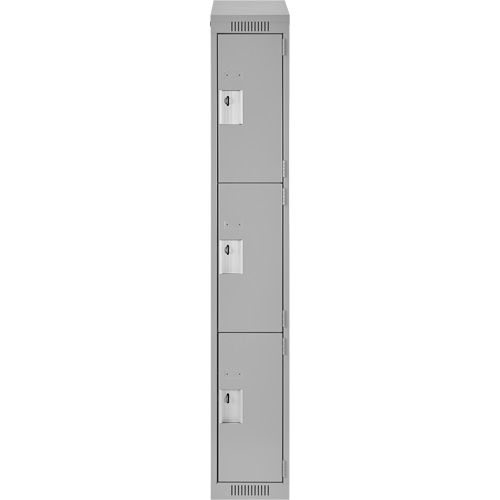 Casiers Clean Line, 3 niveaux, 12" x 18" x 78", Acier, Gris, Rivet (assembl&eacute;) Stor-it Systems
