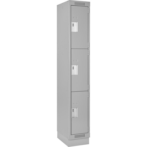 Casiers Clean Line, 3 niveaux, 12" x 18" x 76", Acier, Gris, Rivet (assembl&eacute;) Stor-it Systems