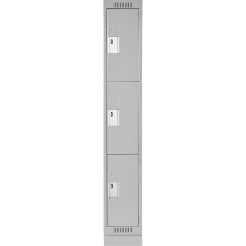 Casiers Clean Line, 3 niveaux, 12" x 18" x 76", Acier, Gris, Rivet (assembl&eacute;) Stor-it Systems