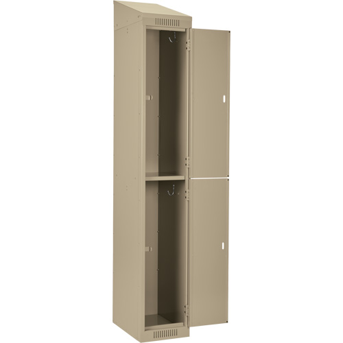 Clean Line Lockers, 2 -tier, Bank of 4, 48" x 18" x 78", Steel, Beige, Rivet (Assembled) Stor-it Systems
