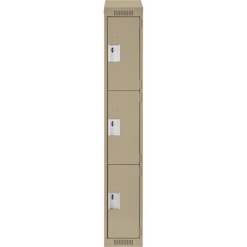 Casiers Clean Line, 3 niveaux, 12" x 18" x 78", Acier, Beige, Rivet (assembl&eacute;) Stor-it Systems