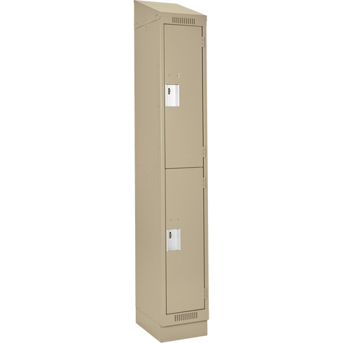 Casiers Clean Line, 2 niveaux, 12" x 18" x 82", Acier, Beige, Rivet (assembl&eacute;) Stor-it Systems