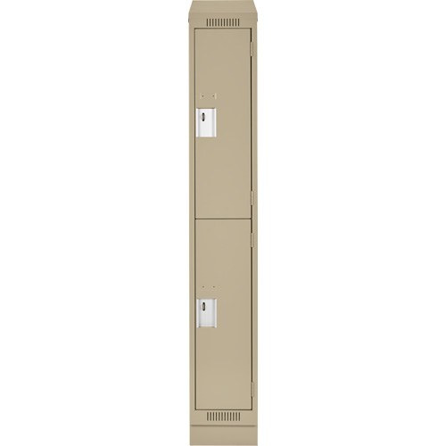 Casiers Clean Line, 2 niveaux, 12" x 18" x 82", Acier, Beige, Rivet (assembl&eacute;) Stor-it Systems