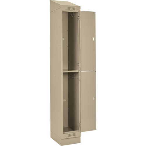 Clean Line Lockers, 2 -tier, Bank of 4, 48" x 18" x 82", Steel, Beige, Rivet (Assembled) Stor-it Systems