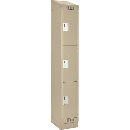Casiers Clean Line, 3 niveaux, 12" x 18" x 82", Acier, Beige, Rivet (assembl&eacute;) Stor-it Systems