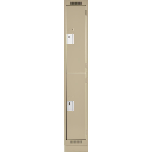 Clean Line Lockers, 2 -tier, 12" x 18" x 76", Steel, Beige, Rivet (Assembled) Stor-it Systems