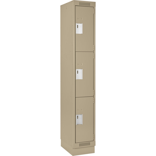 Casiers Clean Line, 3 niveaux, 12" x 18" x 76", Acier, Beige, Rivet (assembl&eacute;) Stor-it Systems