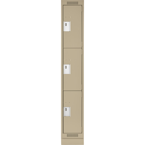 Casiers Clean Line, 3 niveaux, 12" x 18" x 76", Acier, Beige, Rivet (assembl&eacute;) Stor-it Systems