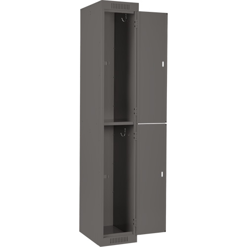Clean Line Lockers, 2 -tier, Bank of 4, 48" x 18" x 72", Steel, Charcoal, Rivet (Assembled) Stor-it Systems
