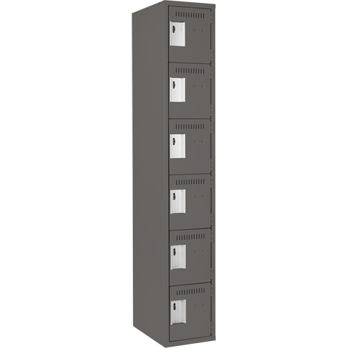 Petits casiers Clean Line, 6 niveaux, 12" x 18" x 72", Acier, Charbon, Rivet (assembl&eacute;) Stor-it Systems