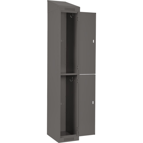 Clean Line Lockers, 2 -tier, Bank of 4, 48" x 18" x 78", Steel, Charcoal, Rivet (Assembled) Stor-it Systems