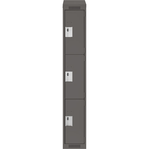 Casiers Clean Line, 3 niveaux, 12" x 18" x 78", Acier, Charbon, Rivet (assembl&eacute;) Stor-it Systems