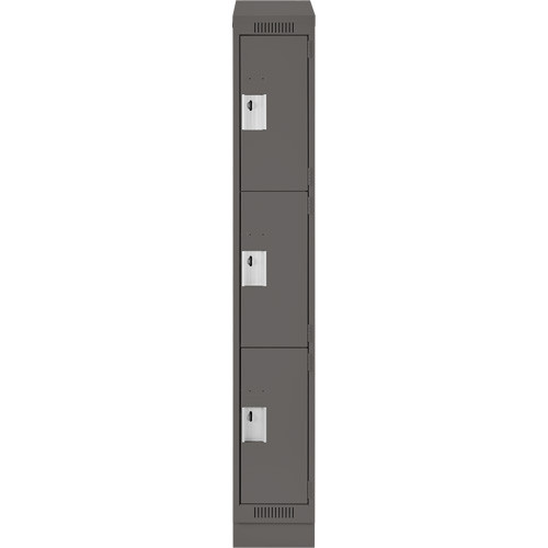 Casiers Clean Line, 3 niveaux, 12" x 18" x 82", Acier, Charbon, Rivet (assembl&eacute;) Stor-it Systems