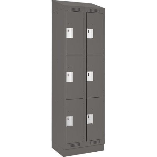 Casiers Clean Line, 3 niveaux, Bloc de 2, 24" x 18" x 82", Acier, Charbon, Rivet (assembl&eacute;) Stor-it Systems