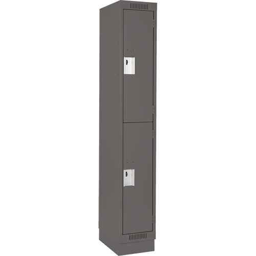 Casiers Clean Line, 2 niveaux, 12" x 18" x 76", Acier, Charbon, Rivet (assembl&eacute;) Stor-it Systems