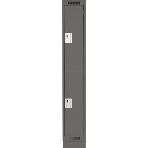 Casiers Clean Line, 2 niveaux, 12" x 18" x 76", Acier, Charbon, Rivet (assembl&eacute;) Stor-it Systems