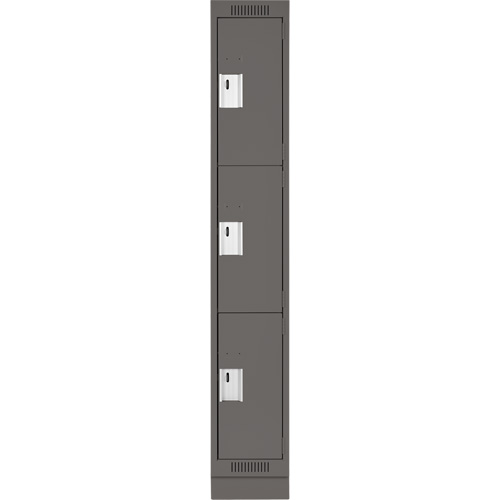 Casiers Clean Line, 3 niveaux, 12" x 18" x 76", Acier, Charbon, Rivet (assembl&eacute;) Stor-it Systems