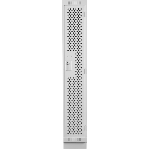 Clean Line Lockers, 12" x 15" x 76", Steel, Grey, Rivet (Assembled), Perforated Stor-it Systems