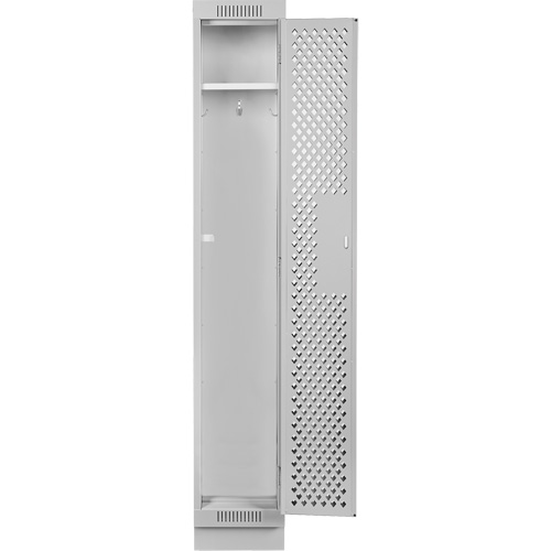 Clean Line Lockers, 12" x 15" x 76", Steel, Grey, Rivet (Assembled), Perforated Stor-it Systems