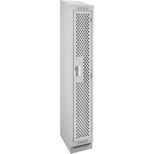 Clean Line Lockers, 12" x 12" x 82", Steel, Grey, Rivet (Assembled), Perforated Stor-it Systems