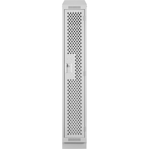 Clean Line Lockers, 12" x 12" x 82", Steel, Grey, Rivet (Assembled), Perforated Stor-it Systems