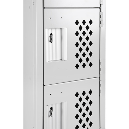 Assembled Clean Line Perforated Economy Lockers, 6 -tier, Bank of 4, 18" x 72" x 12", Steel Stor-it Systems
