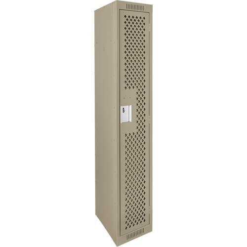 Clean Line Lockers, 12" x 12" x 72", Steel, Beige, Rivet (Assembled), Perforated Stor-it Systems