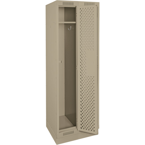 Clean Line Lockers, Bank of 2, 24" x 15" x 76", Steel, Beige, Rivet (Assembled), Perforated Stor-it Systems