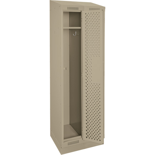 Clean Line Lockers, Bank of 2, 24" x 12" x 82", Steel, Beige, Rivet (Assembled), Perforated Stor-it Systems