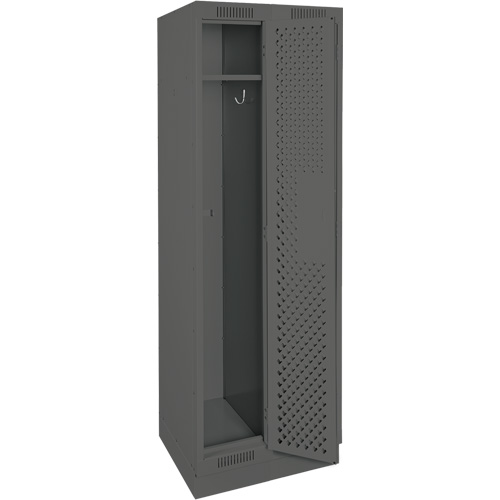 Clean Line Lockers, Bank of 2, 24" x 15" x 76", Steel, Charcoal, Rivet (Assembled), Perforated Stor-it Systems
