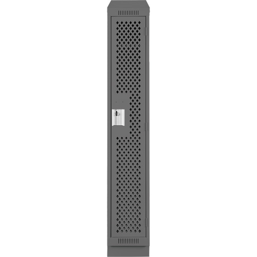 Clean Line Lockers, 12" x 12" x 82", Steel, Charcoal, Rivet (Assembled), Perforated Stor-it Systems