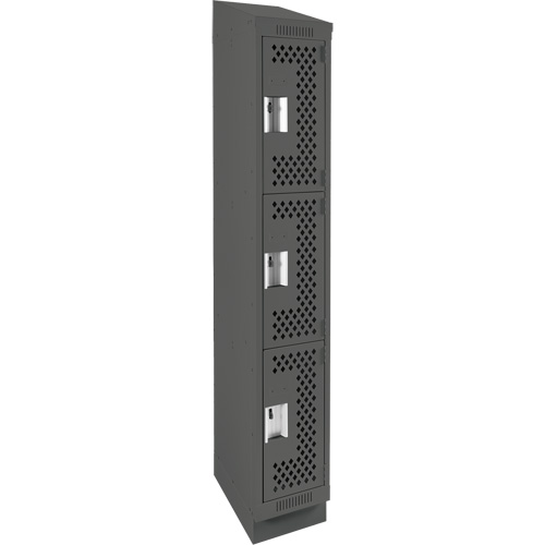 Casiers Clean Line, 3 niveaux, 12" x 15" x 82", Acier, Charbon, Rivet (assembl&eacute;), Perfor&eacute; Stor-it Systems