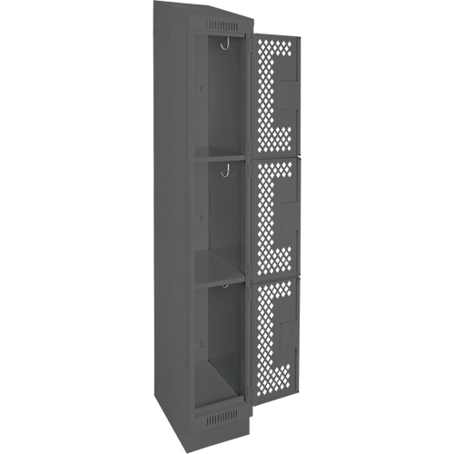 Casiers Clean Line, 3 niveaux, 12" x 15" x 82", Acier, Charbon, Rivet (assembl&eacute;), Perfor&eacute; Stor-it Systems