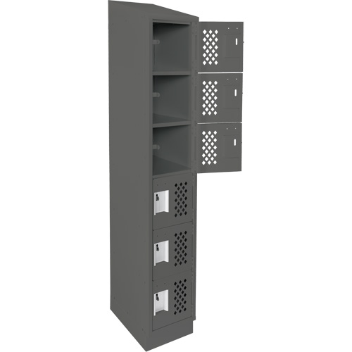 Assembled Lockerettes Clean Line Perforated Economy Lockers, 6 -tier, 18" x 72" x 12", Steel Stor-it Systems