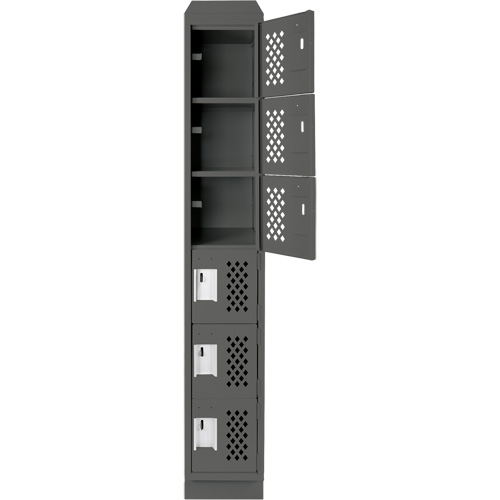 Assembled Lockerettes Clean Line Perforated Economy Lockers, 6 -tier, 18" x 72" x 12", Steel Stor-it Systems
