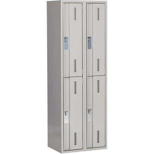 Casiers robustes Concorde, 2 niveaux, Bloc de 2, 24" x 18" x 72", Acier, Gris, Soud&eacute; (assembl&eacute;) Stor-it Systems