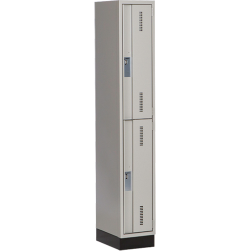 Casiers robustes Concorde, 2 niveaux, 12" x 18" x 76", Acier, Gris, Soud&eacute; (assembl&eacute;) Stor-it Systems