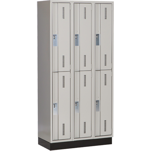 Casiers robustes Concorde, 2 niveaux, Bloc de 3, 36" x 18" x 76", Acier, Gris, Soud&eacute; (assembl&eacute;) Stor-it Systems