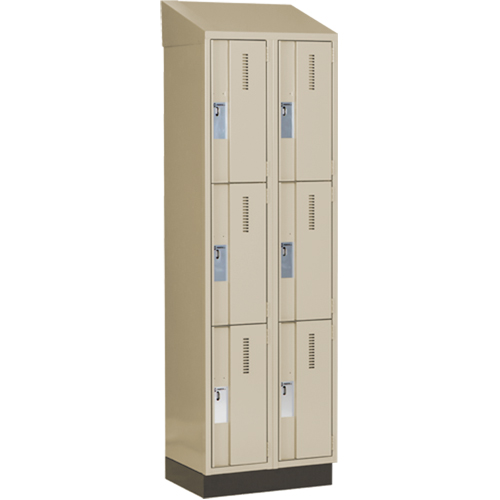 Casiers robustes Concorde, 3 niveaux, Bloc de 2, 24" x 18" x 82", Acier, Beige, Soud&eacute; (assembl&eacute;) Stor-it Systems