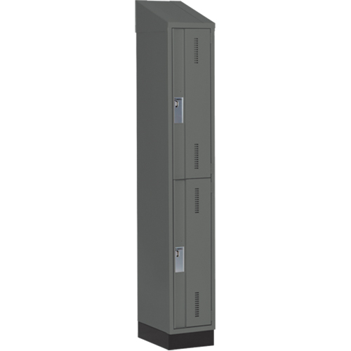 Concorde Heavy-Duty Lockers, 2 -tier, 12" x 18" x 82", Steel, Charcoal, Welded (Assembled) Stor-it Systems