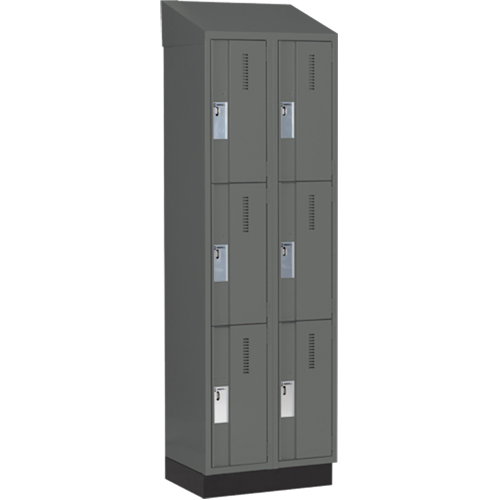 Casiers robustes Concorde, 3 niveaux, Bloc de 2, 24" x 18" x 82", Acier, Charbon, Soud&eacute; (assembl&eacute;) Stor-it Systems