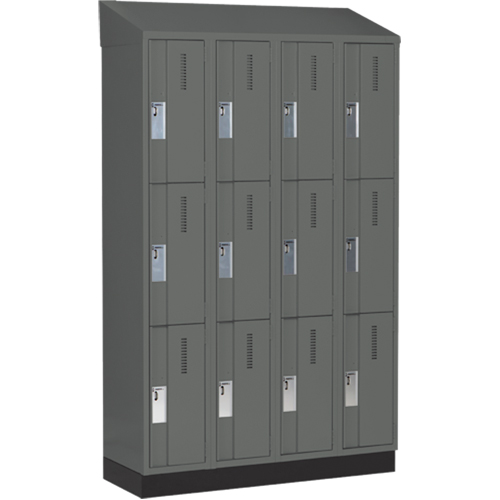 Casiers robustes Concorde, 3 niveaux, Bloc de 4, 48" x 18" x 82", Acier, Charbon, Soud&eacute; (assembl&eacute;) Stor-it Systems