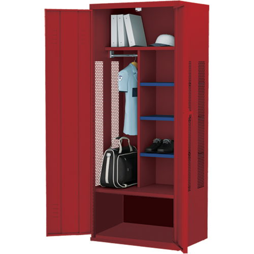 Deluxe Gear Locker, Steel, 36" W x 24" D x 72" H, Red Stor-it Systems