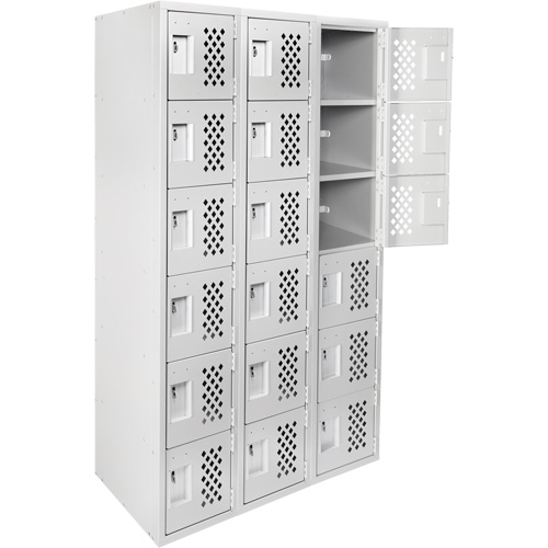 Clean Line Lockerettes, 6 -tier, Bank of 3, 18" x 72" x 12", Steel Stor-it Systems