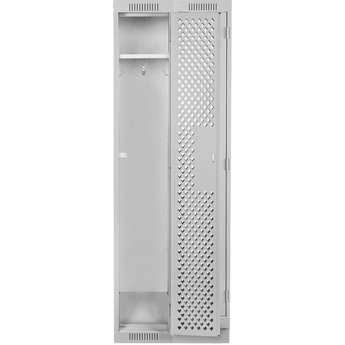 Clean Line Lockers, Bank of 2, 24" x 15" x 76", Steel, Grey, Rivet (Assembled), Perforated Stor-it Systems