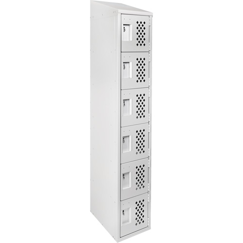 Assembled Lockerettes Clean Line Perforated Economy Lockers, 6 -tier, 18" x 72" x 12", Steel Stor-it Systems