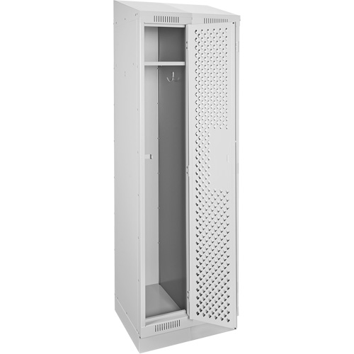 Clean Line Lockers, Bank of 2, 24" x 12" x 82", Steel, Grey, Rivet (Assembled), Perforated Stor-it Systems
